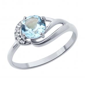 Серебряное кольцо Diamant с топазом и фианитом 94-310-00184-1 фото