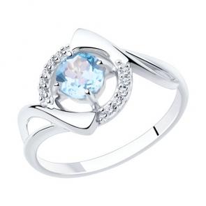 Серебряное кольцо Diamant с топазом и фианитом 94-310-00379-1 фото
