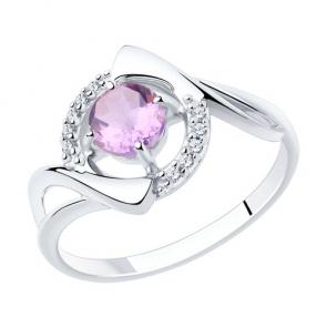 Серебряное кольцо Diamant с фианитом и аметистом 94-310-00379-3 фото