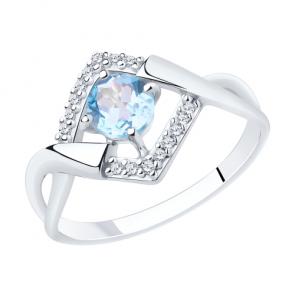 Серебряное кольцо Diamant с топазом и фианитом 94-310-00380-1 фото