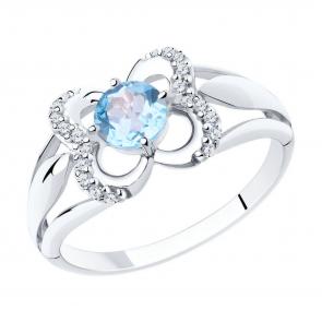 Серебряное кольцо Diamant с топазом и фианитом 94-310-00381-1 фото