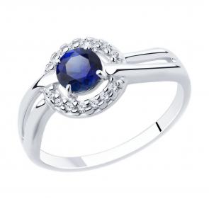 Серебряное кольцо Diamant с фианитом и сапфировым корундом 94-310-00462-1 фото