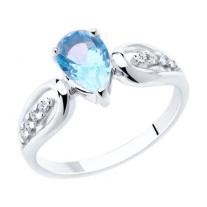 Серебряное кольцо Diamant с топазом и фианитом 94-310-00527-1 фото