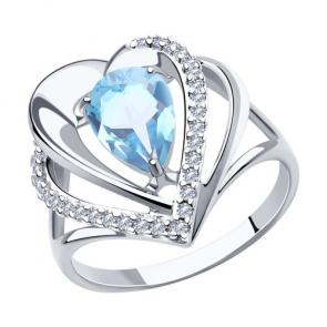 Серебряное кольцо Diamant с топазом и фианитом 94-310-00545-2 фото