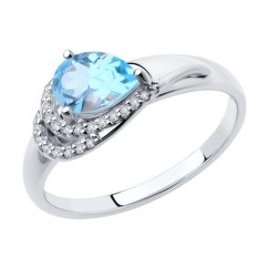 Серебряное кольцо Diamant с топазом и фианитом 94-310-00548-1 фото
