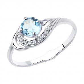 Серебряное кольцо Diamant с топазом и фианитом 94-310-00555-1 фото