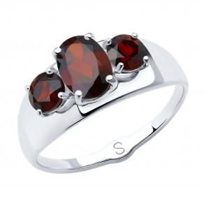 Серебряное кольцо Diamant с гранатом 94-310-00556-2 фото
