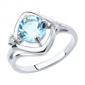 Серебряное кольцо Diamant с топазом и фианитом 94-310-00603-1 фото