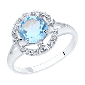 Серебряное кольцо Diamant с топазом и фианитом 94-310-00679-1 фото