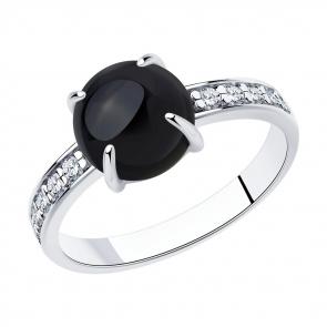 Серебряное кольцо Diamant с фианитом и агатом 94-310-00887-2 фото