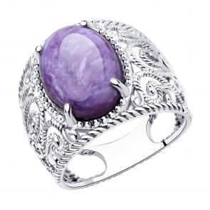 Серебряное кольцо Diamant с чароитом 94-310-00895-1 фото