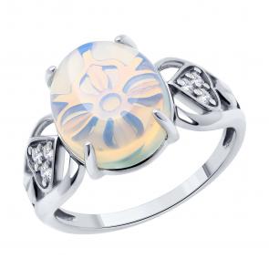 Серебряное кольцо Diamant с опалитом и фианитом 94-310-01836-1 фото