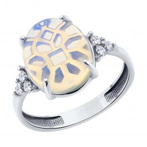 Серебряное кольцо Diamant с опалитом и фианитом 94-310-01837-1 фото