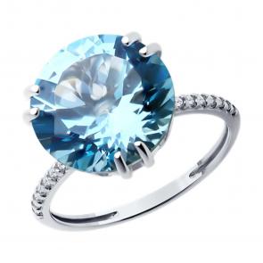 Серебряное кольцо Diamant с топазом и фианитом 94-310-01921-1 фото