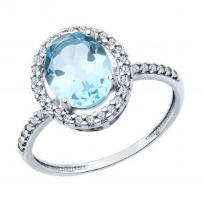 Серебряное кольцо Diamant с топазом и фианитом 94-310-01999-1 фото