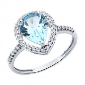 Серебряное кольцо Diamant с топазом и фианитом 94-310-02047-1 фото