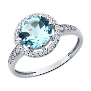 Серебряное кольцо Diamant с топазом и фианитом 94-310-02052-1 фото