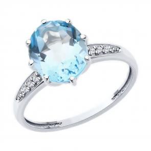 Серебряное кольцо Diamant с топазом и фианитом 94-310-02054-1 фото