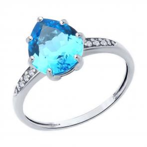 Серебряное кольцо Diamant с топазом и фианитом 94-310-02059-1 фото