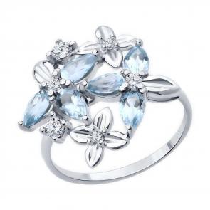 Серебряное кольцо Diamant с топазом и фианитом 94-310-02061-3 фото