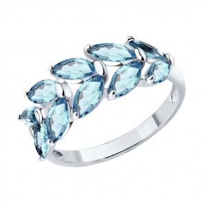 Серебряное кольцо Diamant с ситаллом цвета Лондон топаз 94-310-02172-1 фото