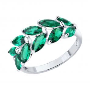 Серебряное кольцо Diamant с ситаллом цвета Изумруд 94-310-02172-2 фото