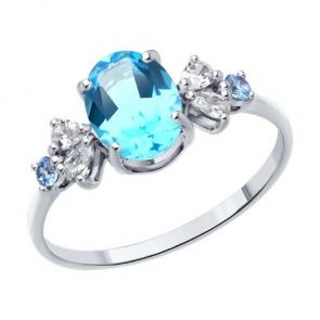 Серебряное кольцо Diamant с топазом и фианитом 94-310-02683-1 фото
