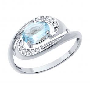 Серебряное кольцо Diamant с топазом и фианитом 94-310-02685-2 фото