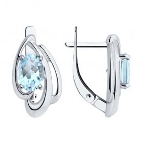 Серебряные серьги Diamant с топазом 94-320-00174-1 фото