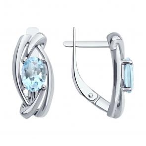 Серебряные серьги Diamant с топазом 94-320-00186-1 фото