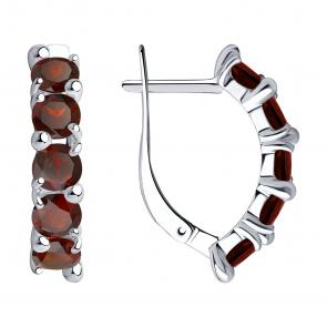 Серебряные серьги Diamant с гранатом 94-320-00346-2 фото