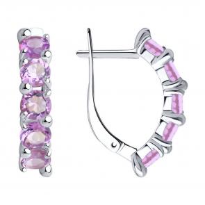 Серебряные серьги Diamant с аметистом 94-320-00346-3 фото