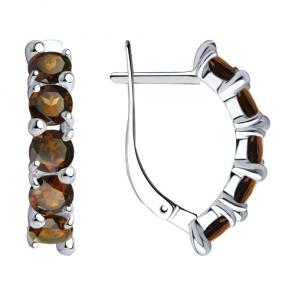 Серебряные серьги Diamant с раухтопазом 94-320-00346-4 фото