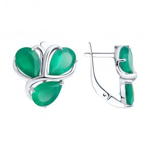 Серебряные серьги Diamant с агатом 94-320-00439-1 фото