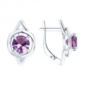Серебряные серьги Diamant с аметистом 94-320-00552-2 фото