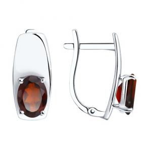 Серебряные серьги Diamant с гранатом 94-320-00556-2 фото