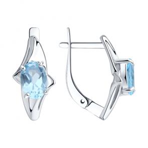 Серебряные серьги Diamant с топазом 94-320-00587-1 фото