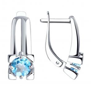 Серебряные серьги Diamant с топазом 94-320-00593-1 фото