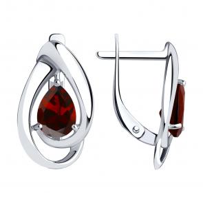 Серебряные серьги Diamant с гранатом 94-320-00594-2 фото