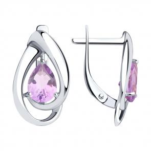 Серебряные серьги Diamant с аметистом 94-320-00594-3 фото