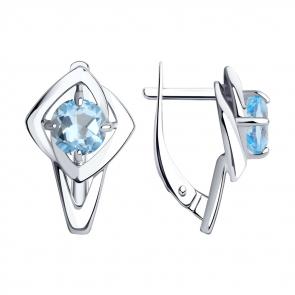 Серебряные серьги Diamant с топазом 94-320-00605-1 фото