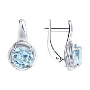 Серебряные серьги Diamant с топазом 94-320-00623-1 фото