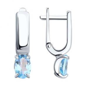 Серебряные серьги Diamant с топазом 94-320-00626-1 фото