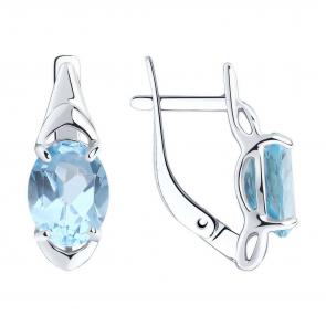 Серебряные серьги Diamant с топазом 94-320-00627-1 фото