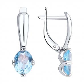 Серебряные серьги Diamant с топазом 94-320-00635-1 фото