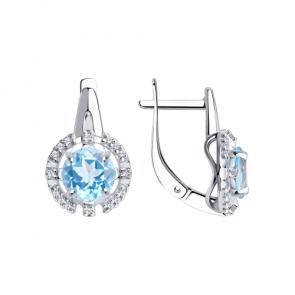 Серебряные серьги Diamant с топазом и фианитом 94-320-00679-1 фото