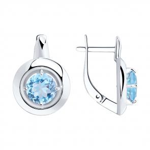 Серебряные серьги Diamant с топазом 94-320-00782-1 фото