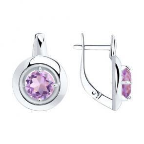 Серебряные серьги Diamant с аметистом 94-320-00782-2 фото