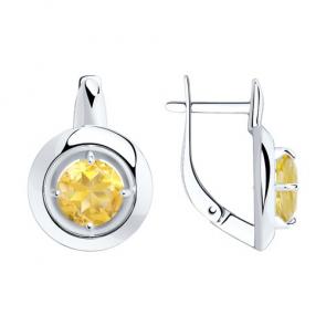 Серебряные серьги Diamant с цитрином 94-320-00782-3 фото