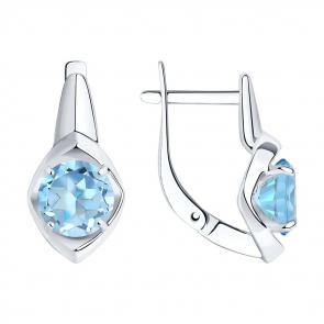 Серебряные серьги Diamant с топазом 94-320-00783-1 фото